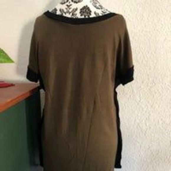 Zara Olive Green Black Bordered Shirt - Picture 3 of 6